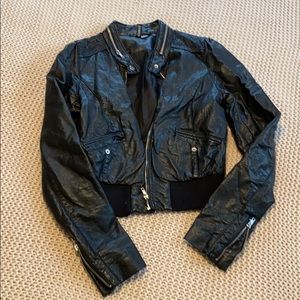 Black faux leather jacket